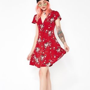Dolls Kill Minnie Who Mini Button Floral Dress